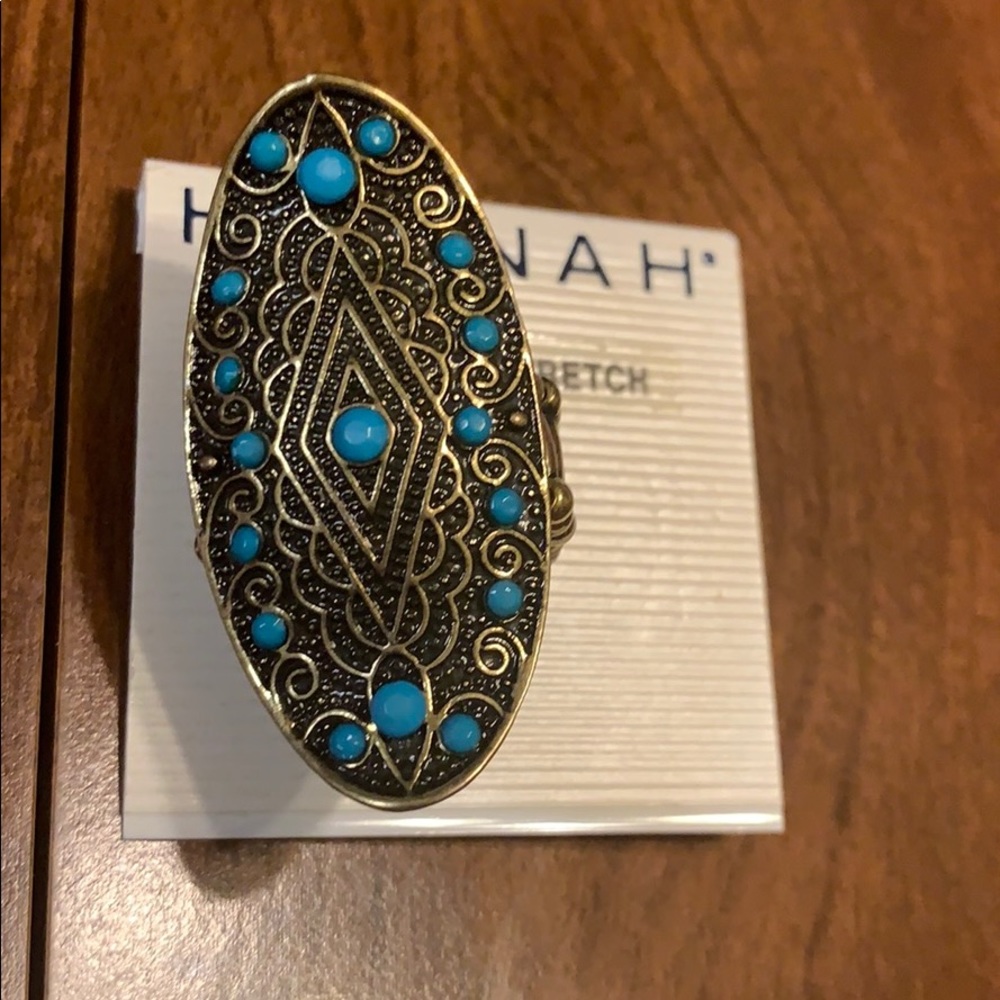Hannah Gold and Blue Geometric Ring